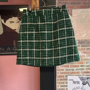 On 34th Tweed Green Plaid Women's Skirt